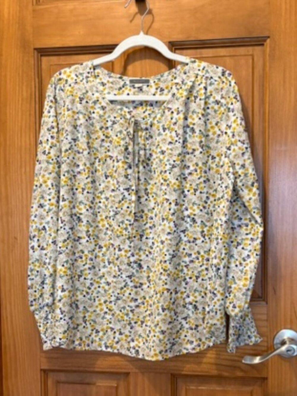 Pleione print tie front blouse